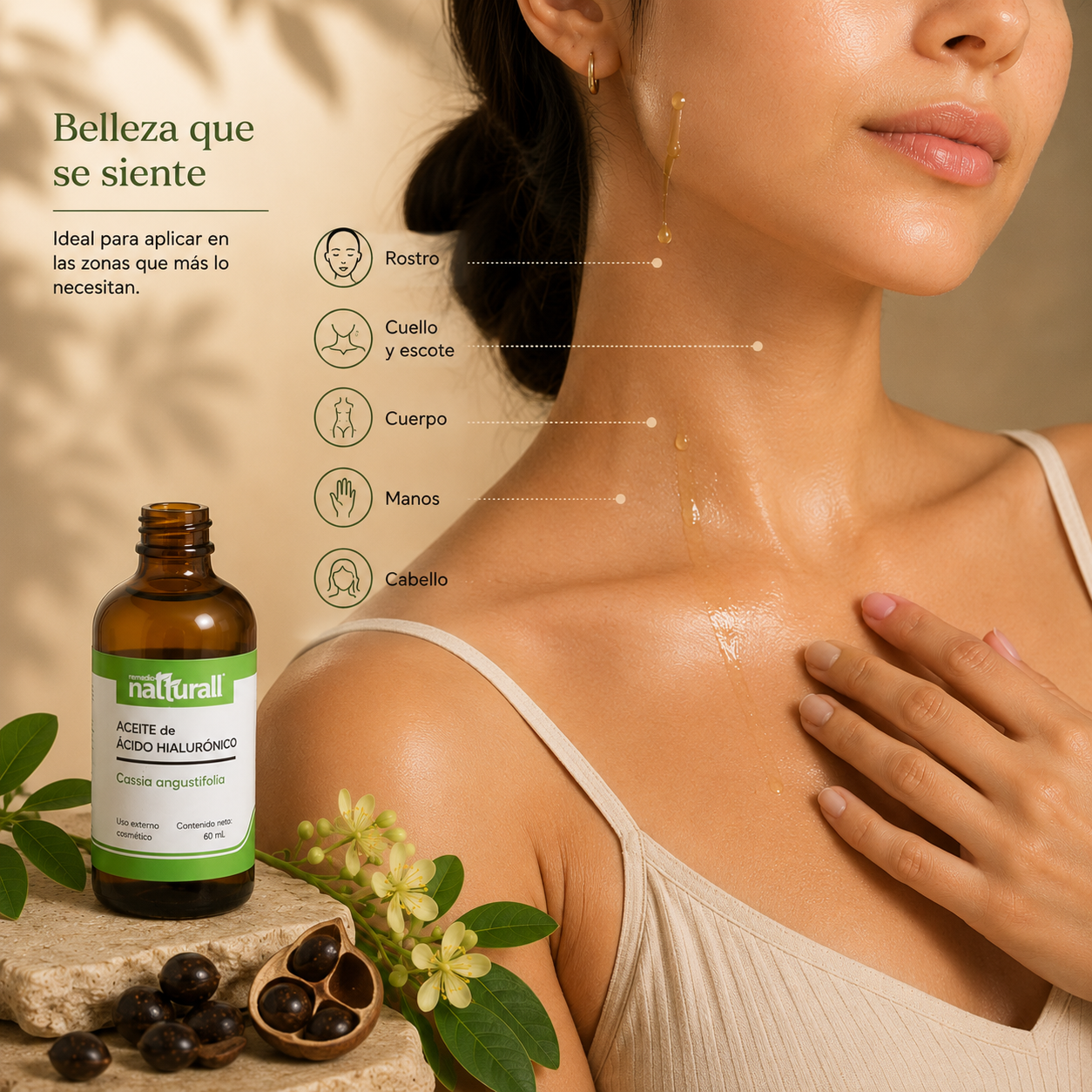 Aceite de ácido hialurónico de cassia angustifolia · 60 mL - Imagen 7