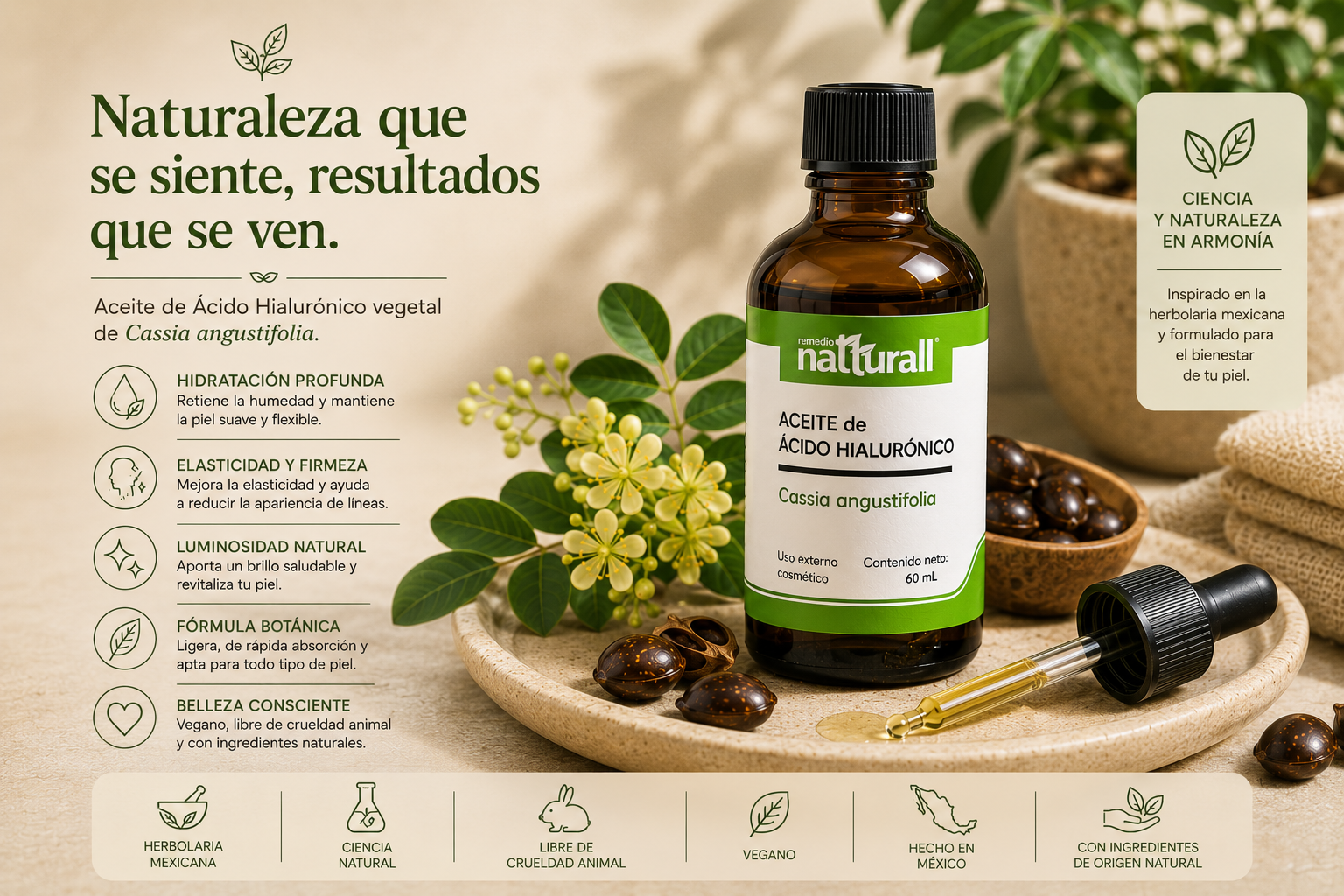 Aceite de ácido hialurónico de cassia angustifolia · 60 mL - Imagen 15