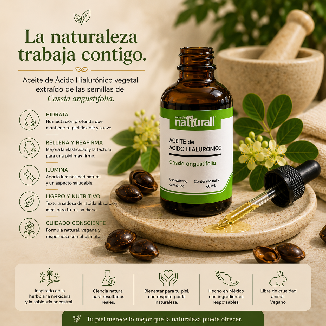 Aceite de ácido hialurónico de cassia angustifolia · 60 mL - Imagen 12