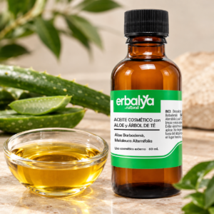 Aceite Cosmético con Aloe Vera y Árbol de Té 60ml
