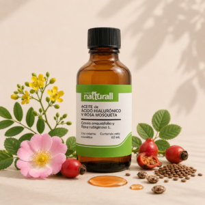Aceite de ácido hialurónico de cassia angustifolia y rosa mosqueta 60 mL
